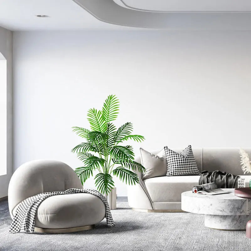 Große Künstliche Palme 90–120 cm – Tropische Deko-Pflanze mit Monstera-Blättern für Zuhause und Garten