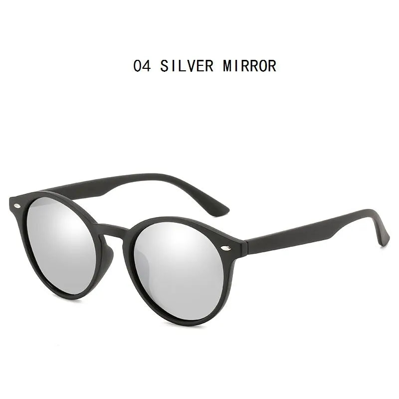 Klassische runde Polarisations-Sonnenbrille im Vintage-Design – unisex, UV400-Schutz, ideal für Reisen, Autofahren & stylische Alltagslooks.