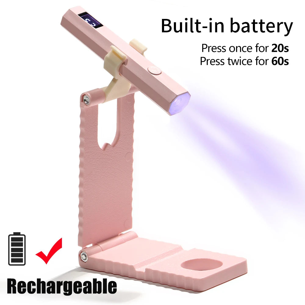 Tragbare Nageltrocknerlampe – Wiederaufladbare UV/LED-Lampe für alle Gel-Lacke, schnelles Trocknen per USB