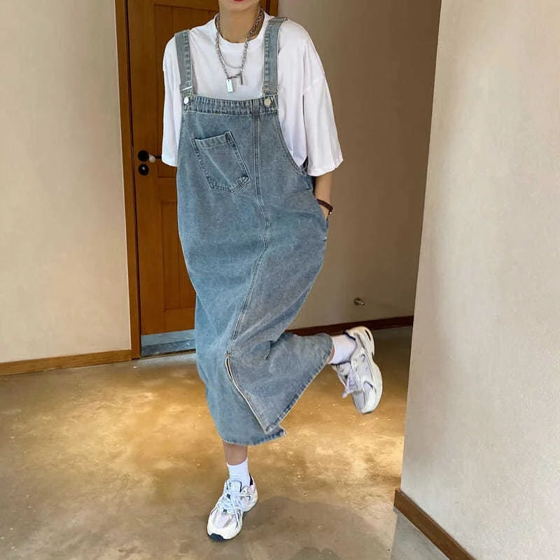 Lockeres Jeans-Trägerkleid mit Spaghettiträgern – ärmellos, lässig und perfekt für entspannte Alltagslooks.