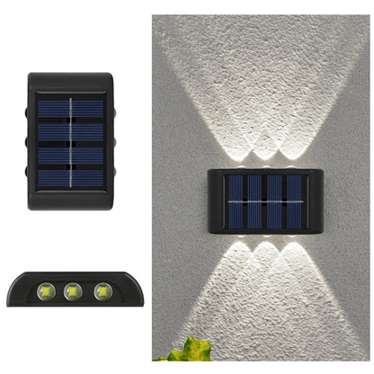 6LED Solar Lights, Outdoor Atmosphere Wall Lamp, Up And Down Light Control for Garden Yard Street Balcony Terrace Camping Decor