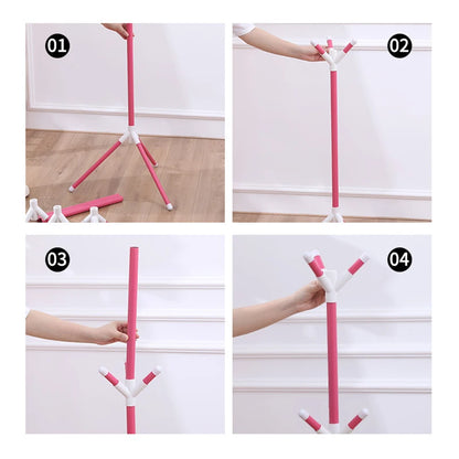 Einfacher Kleiderständer für Bodenaufstellung – ideal zur Aufbewahrung von Kleidung & Hüten, leicht montierbar und platzsparend.