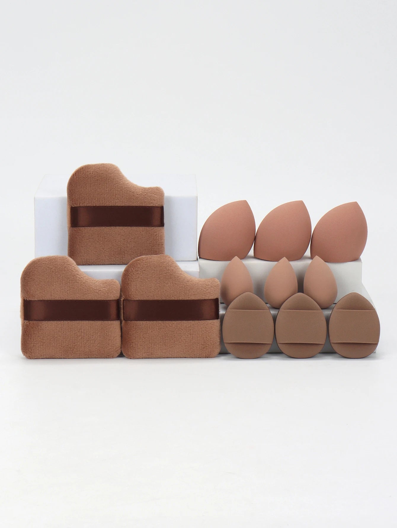 12-teiliges Make-up-Schwämmchen-Set – enthält Puderpuffs, Mini-Air-Cushion-Puffs, Beauty-Eier & Mini-Schwämme für vielseitiges Schminken.
