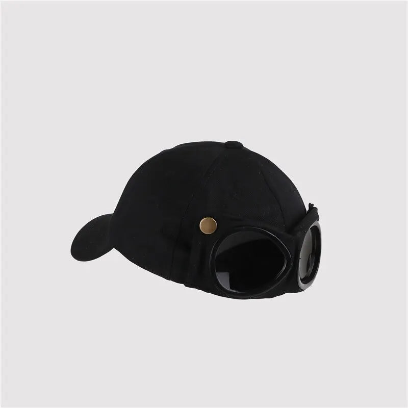 Aviator Baseball Cap mit integriertem Brillen-Design – auffälliger Unisex-Style für Sonne und Straße.