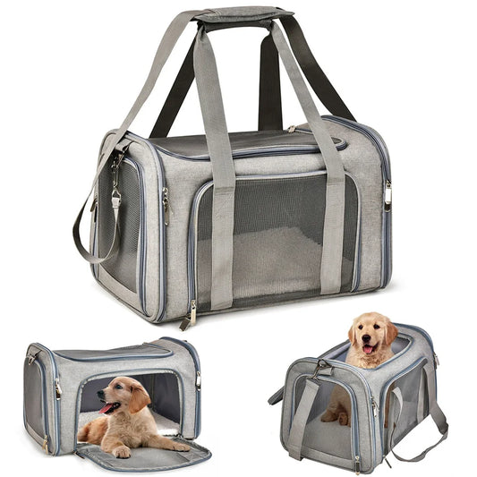 Haustier-Tragetasche – Weicher, airline-tauglicher Rucksack für Hunde und Katzen