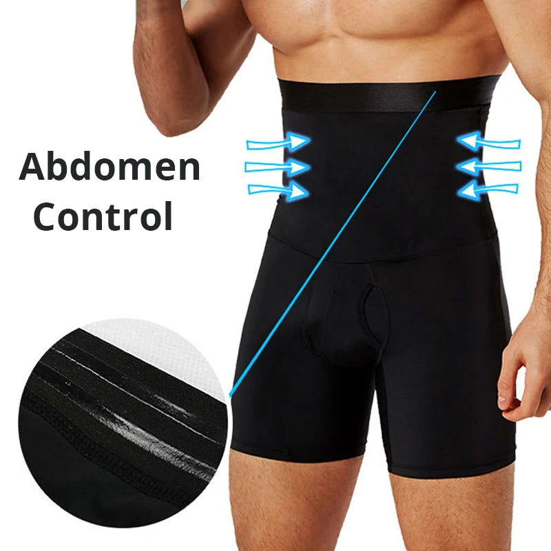 Hochtaillierte Kompressions-Shorts für Männer – formt Bauch und Taille, stützend und ideal für eine schlanke Silhouette im Alltag.