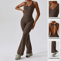 Jumpsuit de fitness avec décolleté en V dans le dos – extensible, ajusté et parfait pour le yoga, l'entraînement ou le workout.