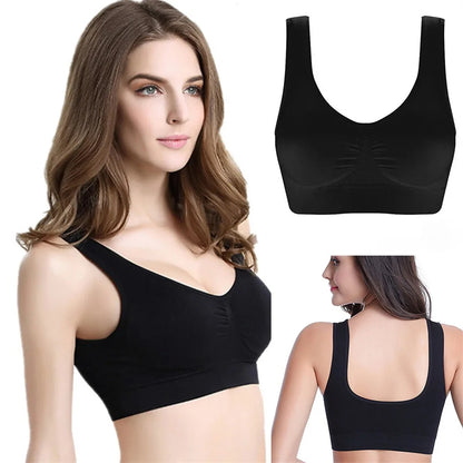Nahtloser Sport-Bra mit vertikalen Streifen – atmungsaktiv, bequem und ideal für Fitness, Yoga oder den Alltag.